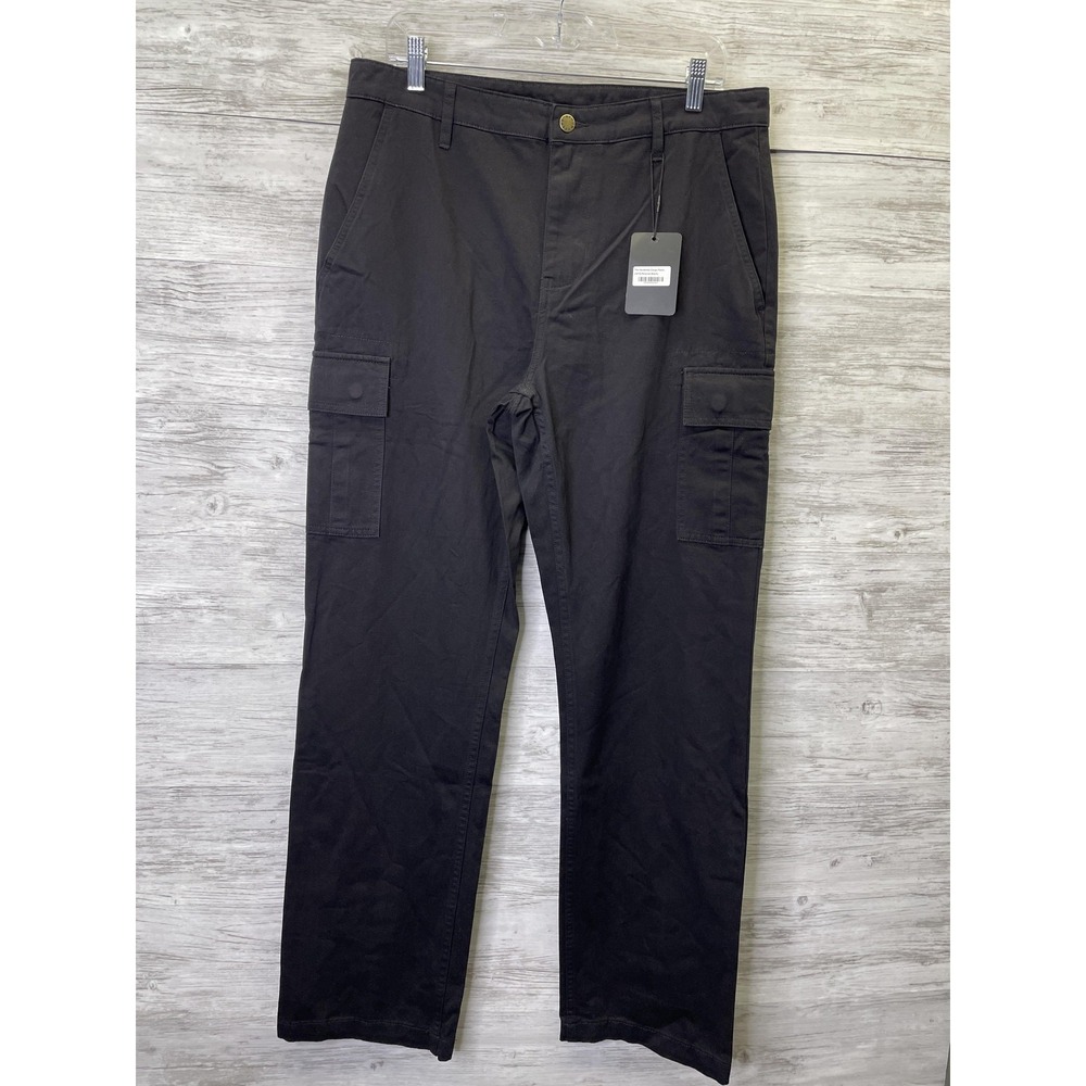 The Hundreds Pants Mens 33x32 Black Cargo Relaxed Cotton Canvas Pockets
